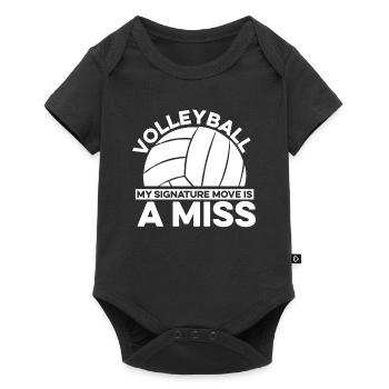 Volleyball Volleyballer - Baby Premium Kurzarmbody - Schwarz - Vorne