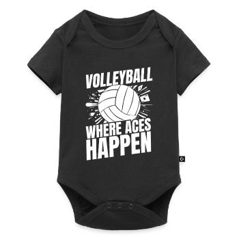 Volley-ball Volley-ball Ace Card - Body à manches courtes Premium Bébé - noir - Devant