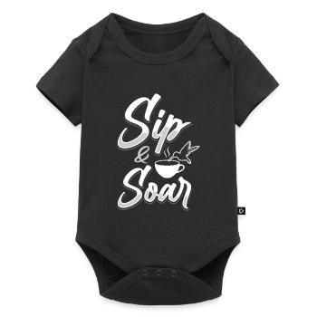 Kolibri Kaffee Koffein - Baby Premium Kurzarmbody - Schwarz - Vorne