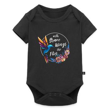 Colibri, Courageux, Motivant - Body à manches courtes Premium Bébé - noir - Devant