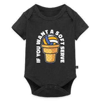 Volleyball Volleyballer Eiscreme - Baby Premium Kurzarmbody - Schwarz - Vorne