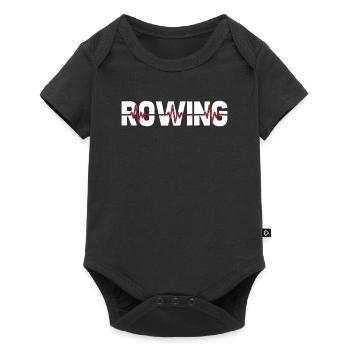 Rowing Rower ECG Heartbeat - Baby Premium short-sleeve bodysuit - black - Front
