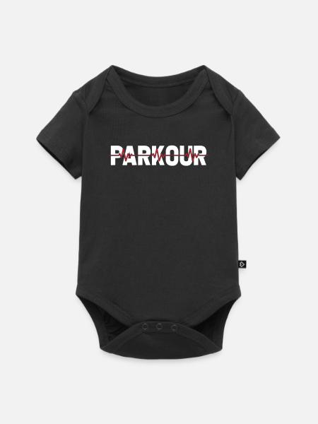 Parkour Ekg Heartbeat - Baby Premium Kurzarmbody - Schwarz