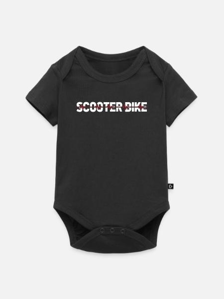 Motorroller Ekg Heartbeat - Baby Premium Kurzarmbody - Schwarz
