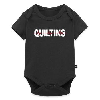 Quilting ECG Heartbeat - Baby Premium short-sleeve bodysuit - black - Front