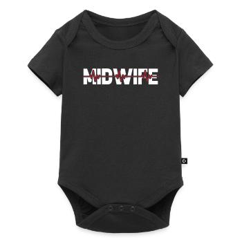 Midwife Ekg Heartbeat - Baby Premium short-sleeve bodysuit - black - Front