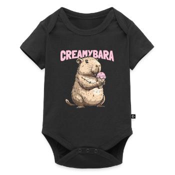 Crème glacée Capybara Creamybara - Body à manches courtes Premium Bébé - noir - Devant