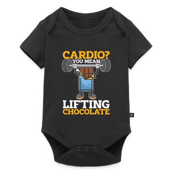 Chocolate Chocolate Funny Cardio Quote - Baby Premium short-sleeve bodysuit - black - Front