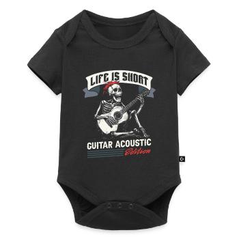 Acoustic Guitar - Baby Premium short-sleeve bodysuit - black - Front