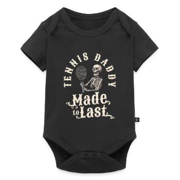 Tennis Skeleton Fathers Day Dad - Baby Premium short-sleeve bodysuit - black - Front