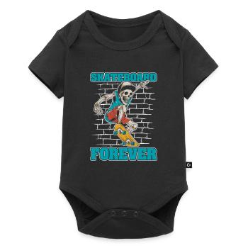 Skateboard Skater Skeleton - Baby Premium short-sleeve bodysuit - black - Front