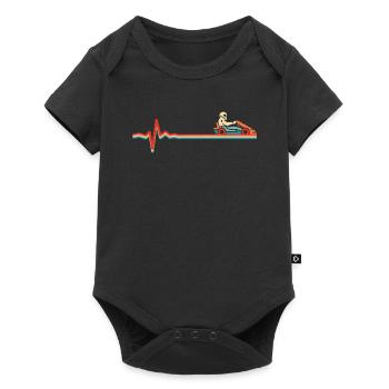 Go Kart Karting Kart Driver Ekg Battement de cœur - Body à manches courtes Premium Bébé - noir - Devant
