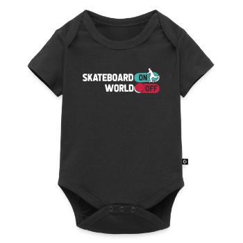 Skateboard Skater Skateboard On World Off - Baby Premium Kurzarmbody - Schwarz - Vorne