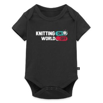 Tricot frappé sur World Off - Body à manches courtes Premium Bébé - noir - Devant