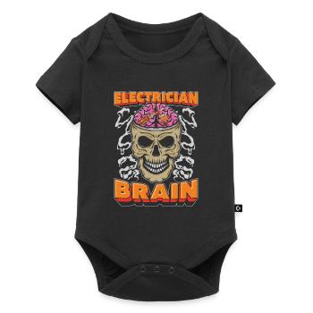 Electrician Electronics Technician Skull - Baby Premium short-sleeve bodysuit - black - Front