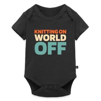 Tricot frappé sur World Off - Body à manches courtes Premium Bébé - noir - Devant