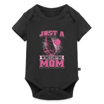 Windsurfen Windsurfer Just A Windsurfing Mom - Baby Premium Kurzarmbody - Schwarz - Vorne
