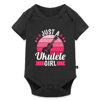 Ukulélé juste une fille ukulélé - Body à manches courtes Premium Bébé - noir - Devant