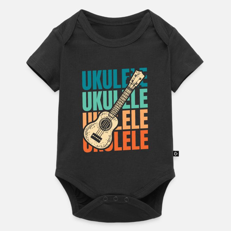 Ukulele - Baby Premium Kurzarmbody - Schwarz