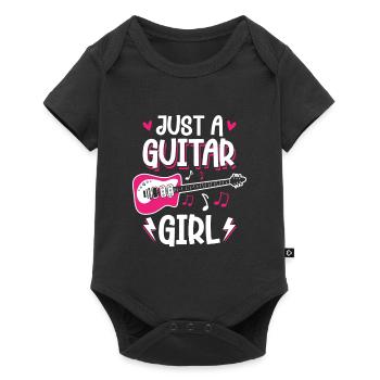 E Gitarre Elektrogitarre Just A Guitar Girl - Baby Premium Kurzarmbody - Schwarz - Vorne
