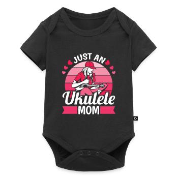 Ukulele Mutter Juste Une Maman Ukulele - Body à manches courtes Premium Bébé - noir - Devant
