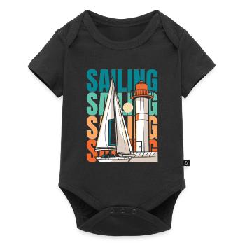 Sailing Sailor Sailboat - Baby Premium short-sleeve bodysuit - black - Front