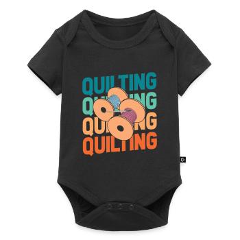 Quilting - Baby Premium short-sleeve bodysuit - black - Front