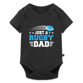 Rugby Vater Just A Rugby Dad - Baby Premium Kurzarmbody - Schwarz - Vorne