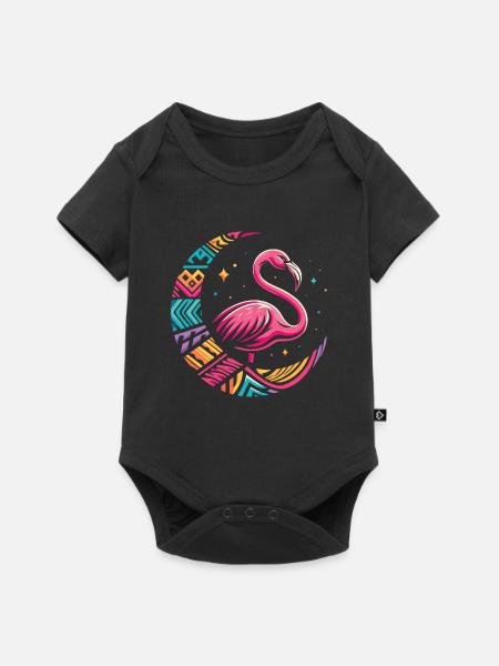Flamingo Stammes Moon - Baby Premium Kurzarmbody - Schwarz
