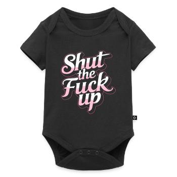 Schwarzer Humor Lustige Lippen Stfu - Baby Premium Kurzarmbody - Schwarz - Vorne
