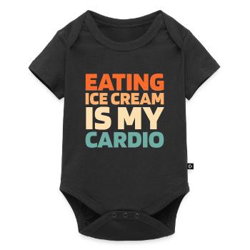 Citation cardio amusante de crème glacée - Body à manches courtes Premium Bébé - noir - Devant