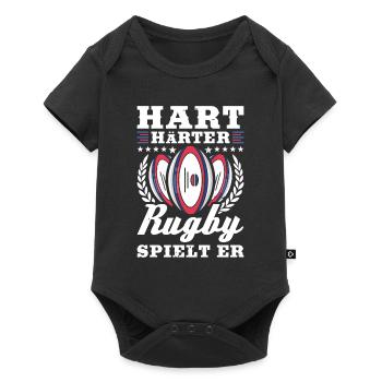 Rugby - Baby Premium Kurzarmbody - Schwarz - Vorne