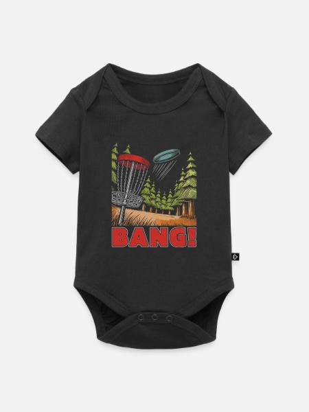Frisbee Golf Disc Golf - Baby Premium Kurzarmbody - Schwarz