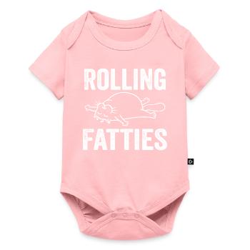 Rolling Fatties Katze Lustig Fett Kätzchen Katze Liebhaber - Baby Premium Kurzarmbody - Rosa - Vorne