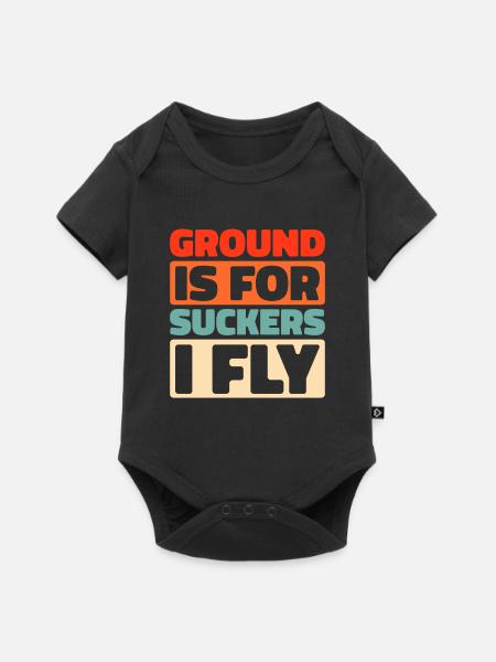 Paramotor Gleitschirmfliegen - Baby Premium Kurzarmbody - Schwarz