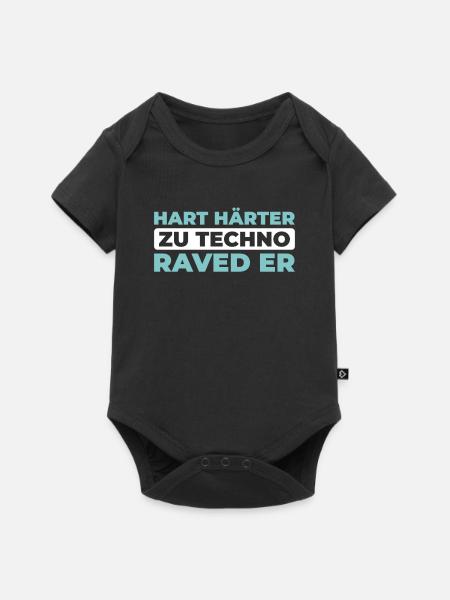 Techno Raver - Baby Premium Kurzarmbody - Schwarz