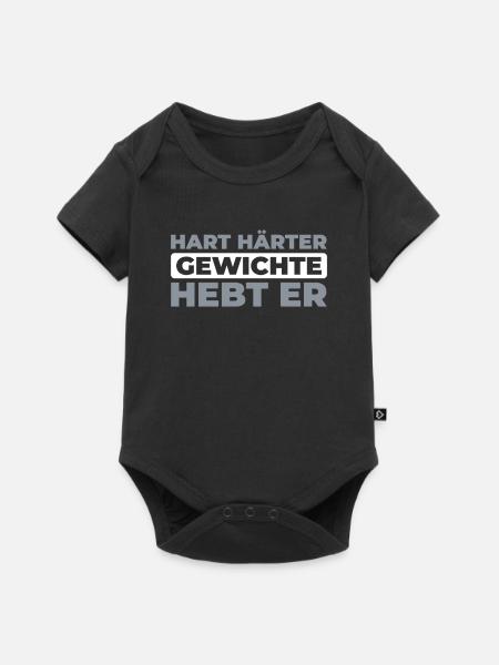 Langhantel - Baby Premium Kurzarmbody - Schwarz