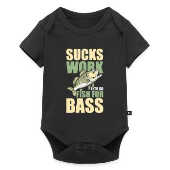 Barsch Angeln Barsch Angler - Baby Premium Kurzarmbody - Schwarz - Vorne