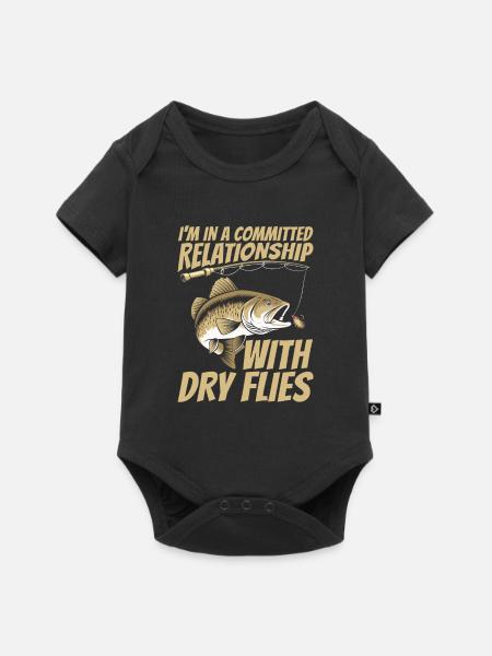 Fliegenfischen Angeln - Baby Premium Kurzarmbody - Schwarz