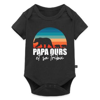 Papa Bear - Little Bears - Baby Premium short-sleeve bodysuit - black - Front
