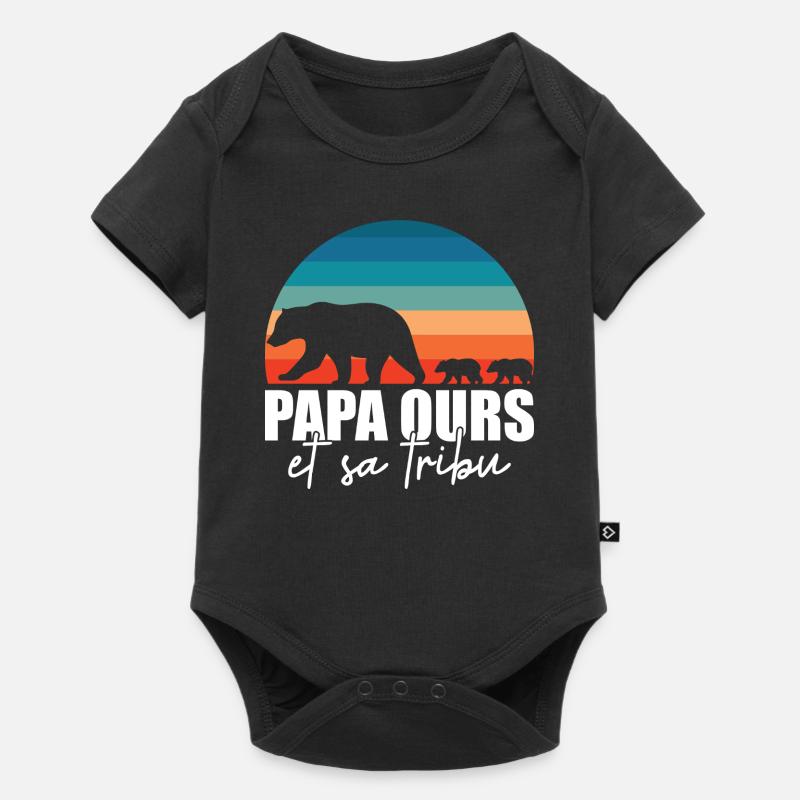 Papa ours - Petits ours - Body à manches courtes Premium Bébé - noir