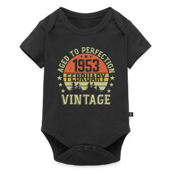 Février 1953 - Cadeau Anniversaire Février 1953 - Body à manches courtes Premium Bébé - noir - Devant