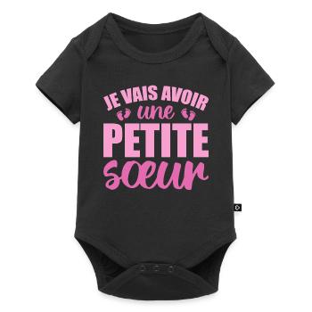 Je vais avoir une petite sœur - Body à manches courtes Premium Bébé - noir - Devant