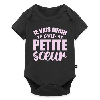 Je vais avoir une petite sœur - Body à manches courtes Premium Bébé - noir - Devant