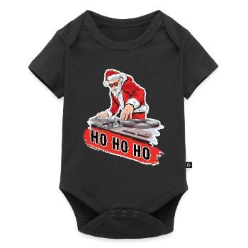 DJ Weihnachtsmann Techno Weihnachten Geschenk - Baby Premium Kurzarmbody - Schwarz - Vorne