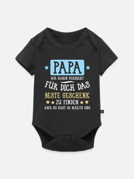 Papa... für dich das beste Geschenk... - Baby Premium Kurzarmbody - Schwarz
