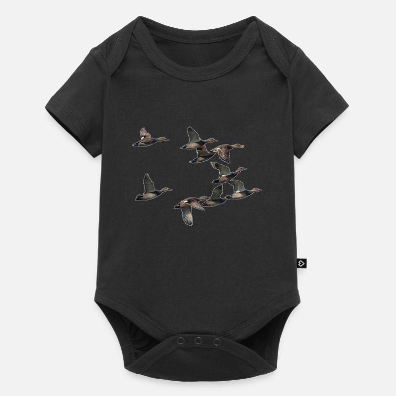bande de canard en vole - Body à manches courtes Premium Bébé - noir
