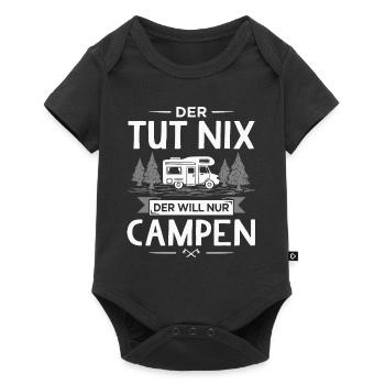 Der Tut Nix Der Will Nur Campen Wohnmobil Camping - Baby Premium Kurzarmbody - Schwarz - Vorne