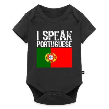 i speak PORTUGUESE funny gift for Brazil - Baby Premium short-sleeve bodysuit - black - Front