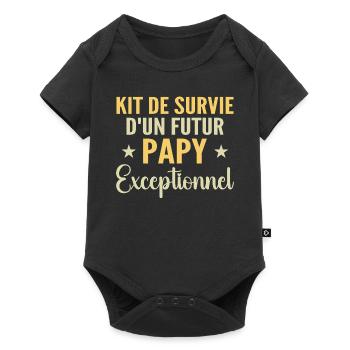 Kit De Survie Futur Papy Cadeau personnalisé - Body à manches courtes Premium Bébé - noir - Devant